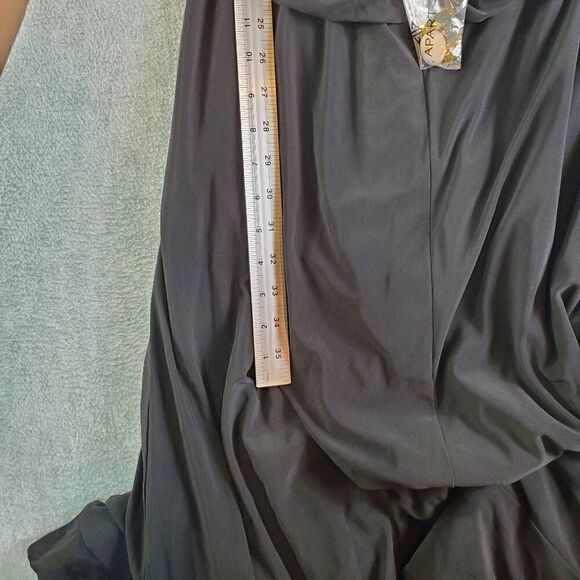 Apart Dress Womens 8 Black Gold Stud Rhinestone Long Formal Ball Sleeveless Gown - Picture 10 of 12